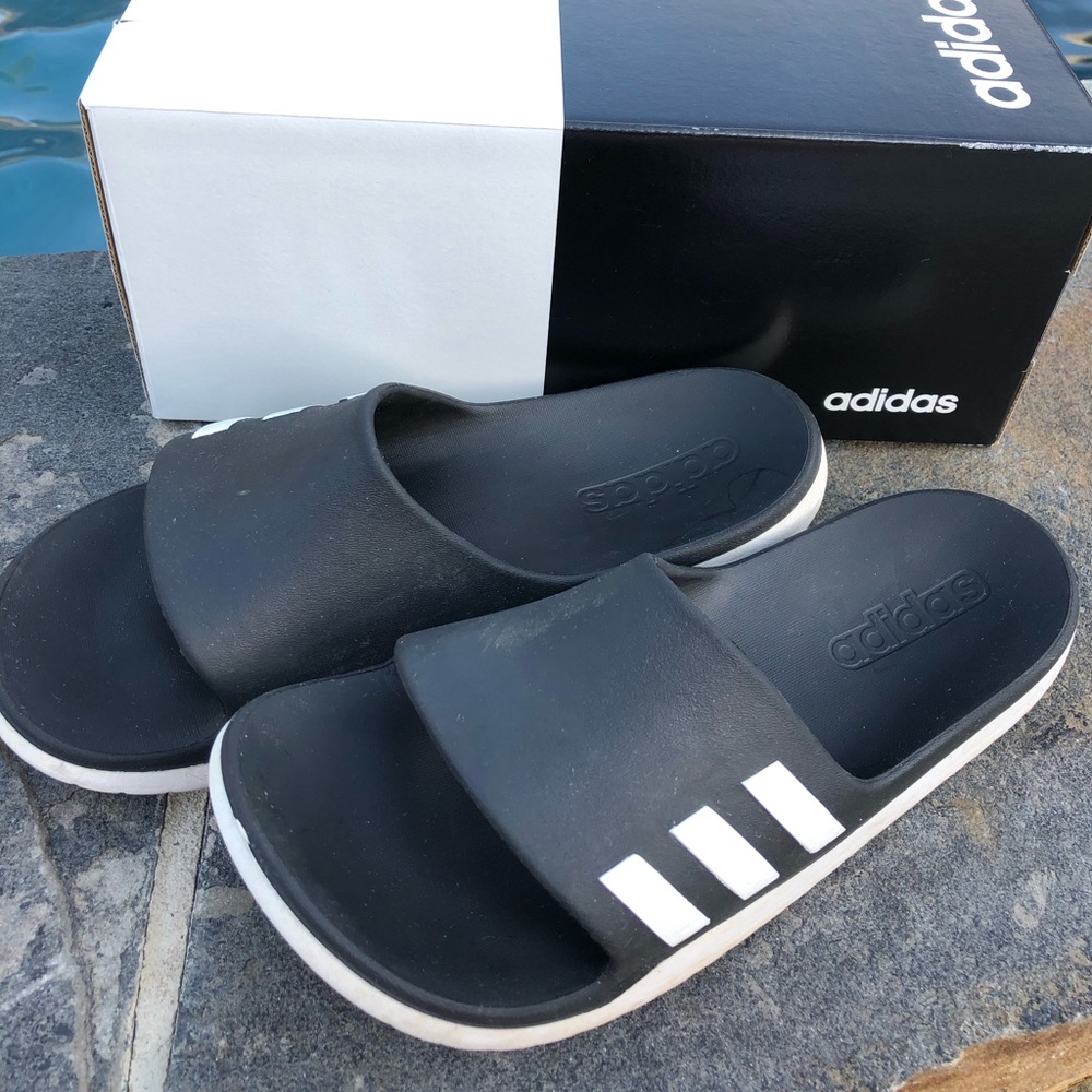 SOLD Adidas Black and White Slides